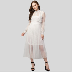 Womens  Embroidered Drop Waist Dress